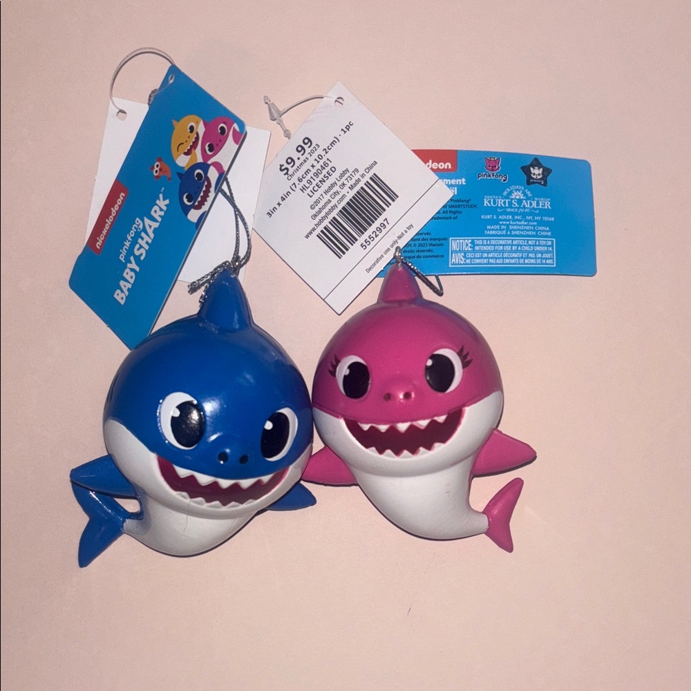 Nickelodeon Baby Shark Ornament Bundle, NWT